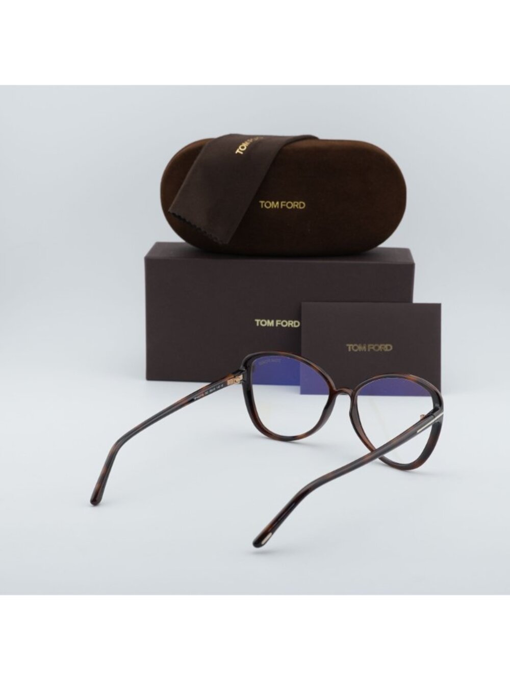 Tom Ford FT5907-B 052 Butterfly Eyeglasses 55mm - Dark Havana / Blue Light Block - Picture 5 of 10